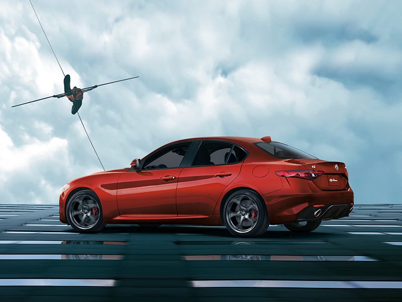 2018 Alfa Romeo Giulia Rear Red Exterior
